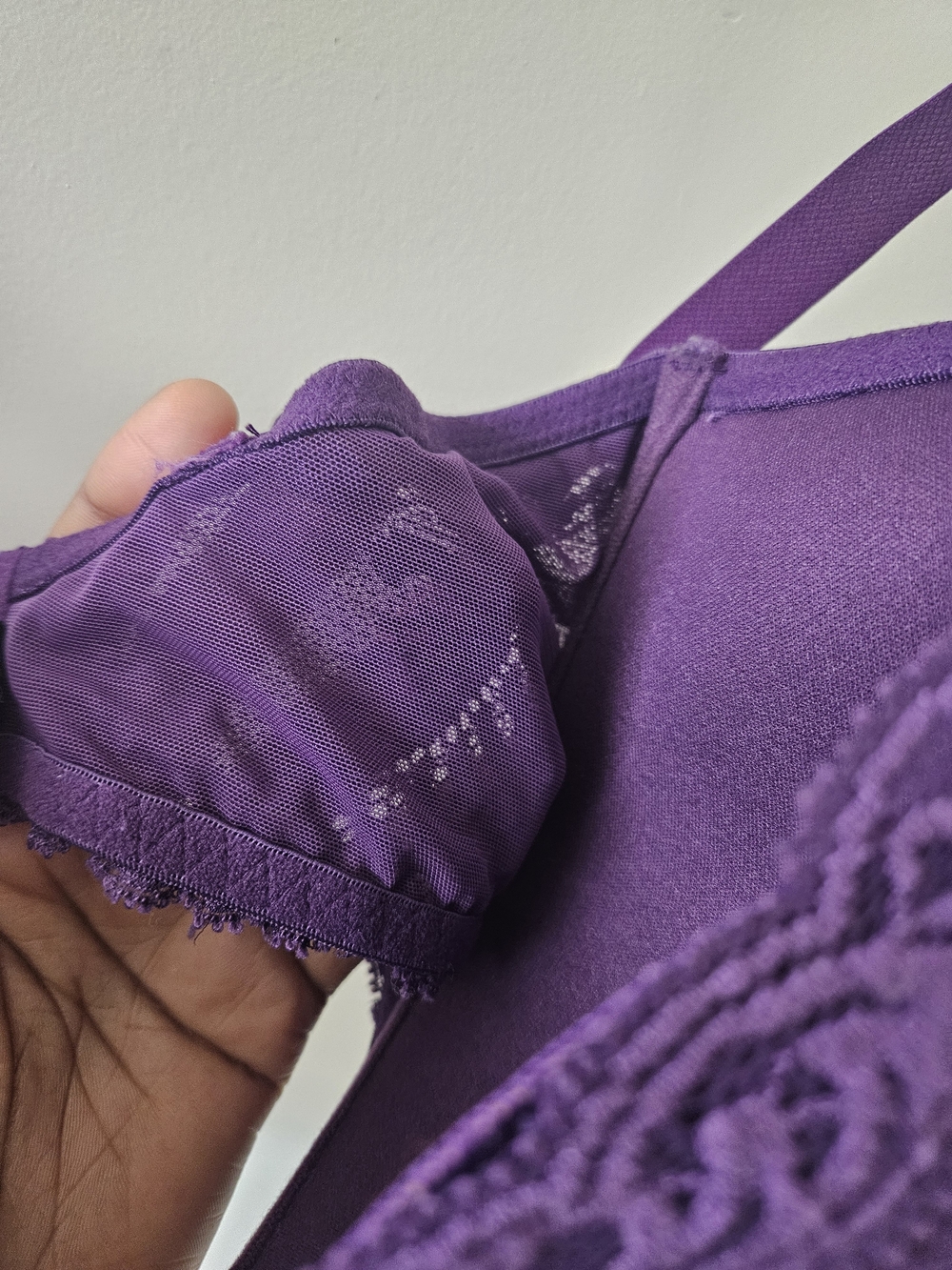Natori Deep Purple Lace-Trim Underwire Bra - Picture 10 of 15